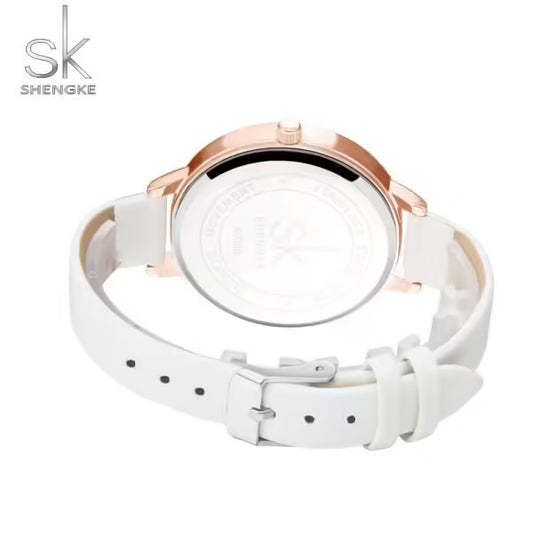 SK Leather & Stainless Steel Women Watch (K0088)