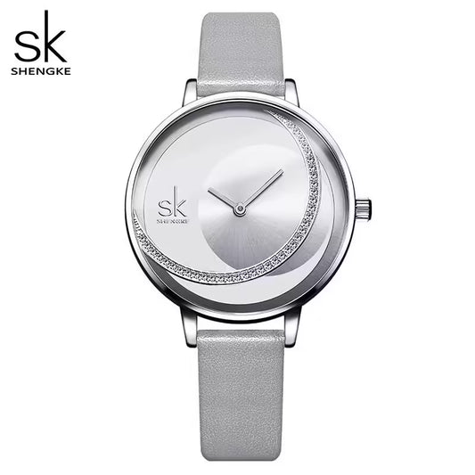 SK Leather & Stainless Steel Women Watch (K0088)