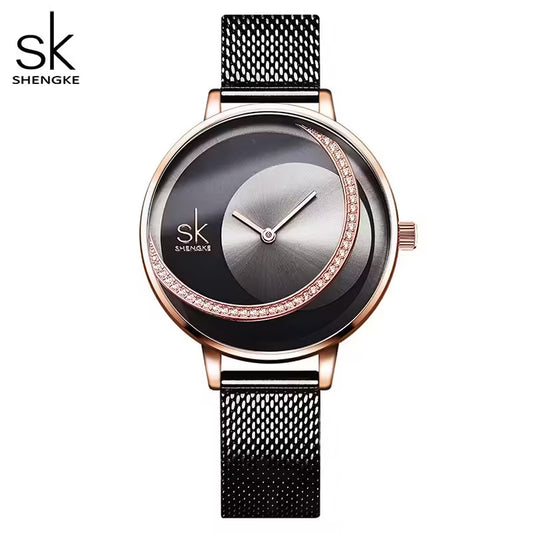 SK Leather & Stainless Steel Women Watch (K0088)