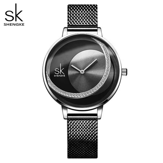 SK Leather & Stainless Steel Women Watch (K0088)