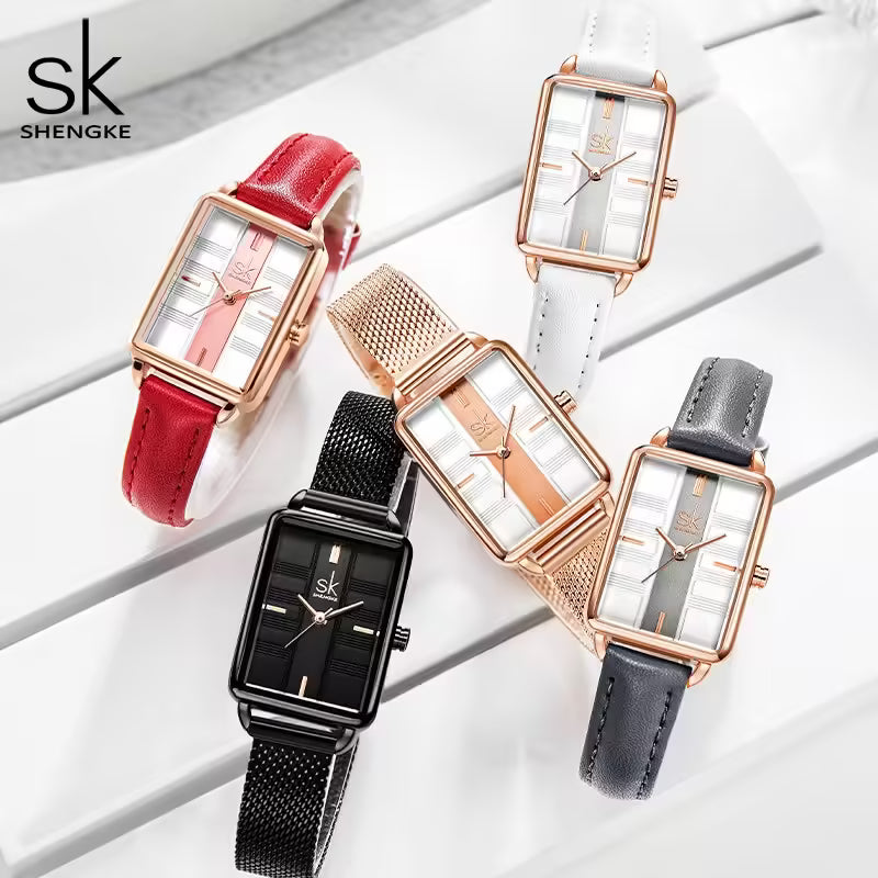 SK Leather & Stainless Steel Women Watch (K0147)