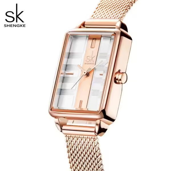 SK Leather & Stainless Steel Women Watch (K0147)