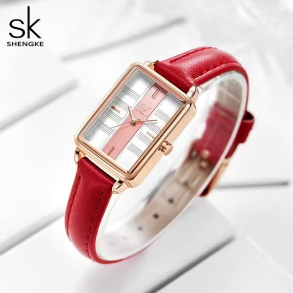 SK Leather & Stainless Steel Women Watch (K0147)