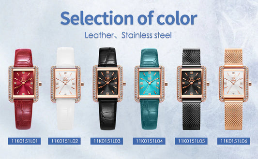 SK Leather & Stainless Steel Women Watch (K0151)