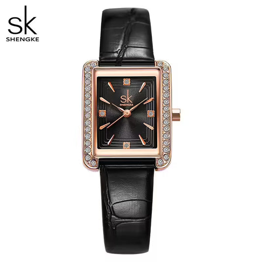 SK Leather & Stainless Steel Women Watch (K0151)