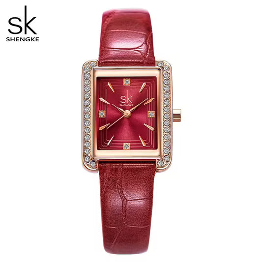SK Leather & Stainless Steel Women Watch (K0151)