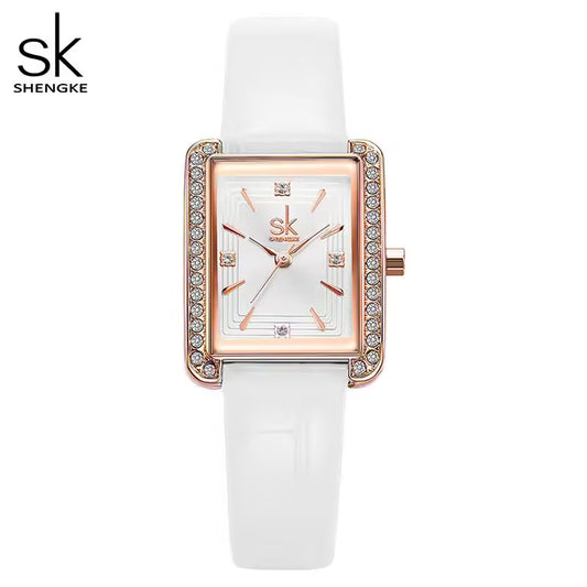 SK Leather & Stainless Steel Women Watch (K0151)
