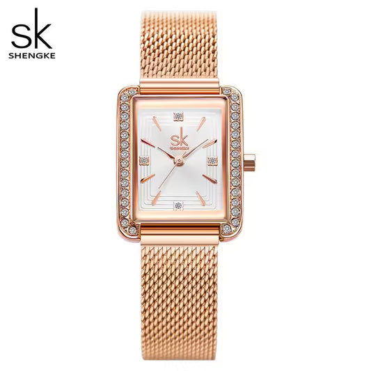 SK Leather & Stainless Steel Women Watch (K0151)