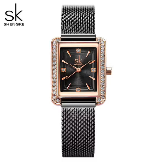 SK Leather & Stainless Steel Women Watch (K0151)