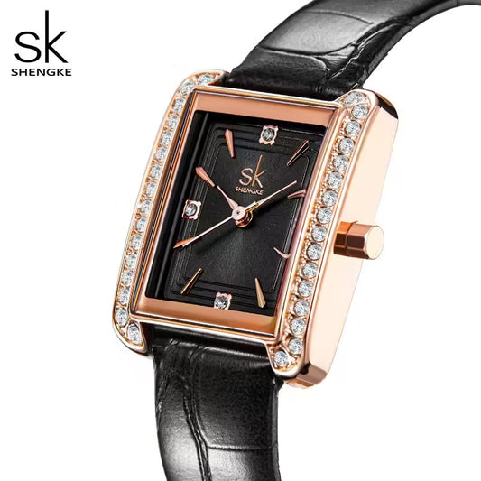 SK Leather & Stainless Steel Women Watch (K0151)