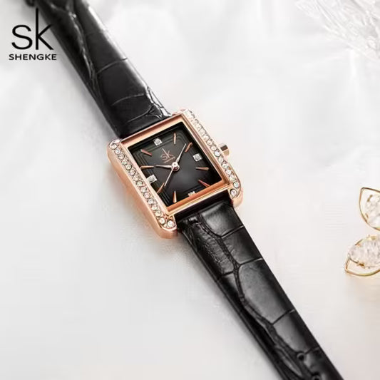 SK Leather & Stainless Steel Women Watch (K0151)