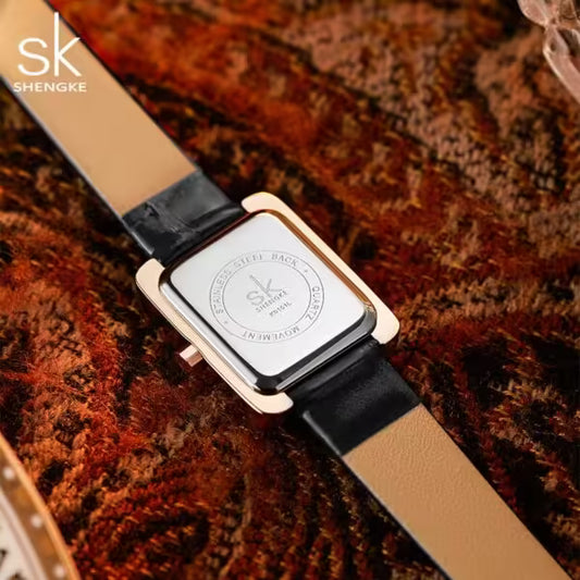 SK Leather & Stainless Steel Women Watch (K0151)