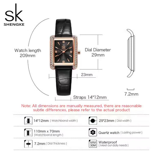 SK Leather & Stainless Steel Women Watch (K0151)