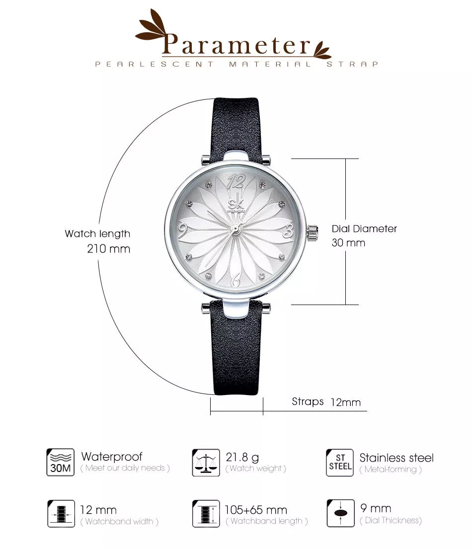 SK Leather Women Watch (K8047)