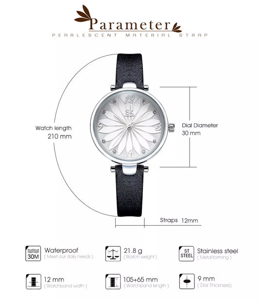 ساعة SK الجلدية النسائية (K8047)