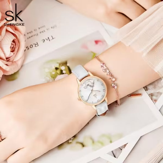 ساعة SK الجلدية النسائية (K9027)