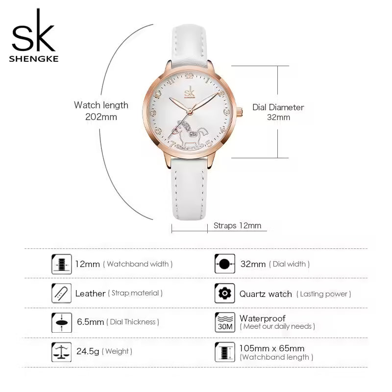 ساعة SK الجلدية النسائية (K9027)