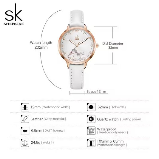 ساعة SK الجلدية النسائية (K9027)