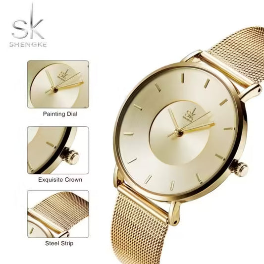 SK Mesh Stainless Steel Women Watch (K0030)