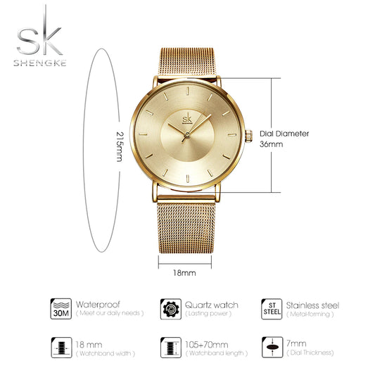 SK Mesh Stainless Steel Women Watch (K0030)