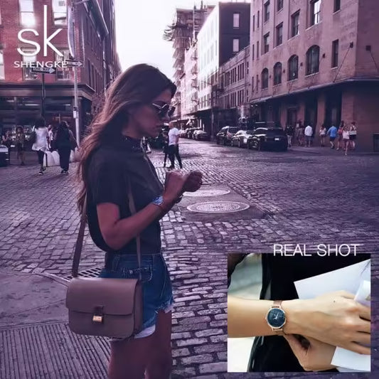 ساعة SK Mesh المصنوعة من الفولاذ المقاوم للصدأ للنساء (K0063)