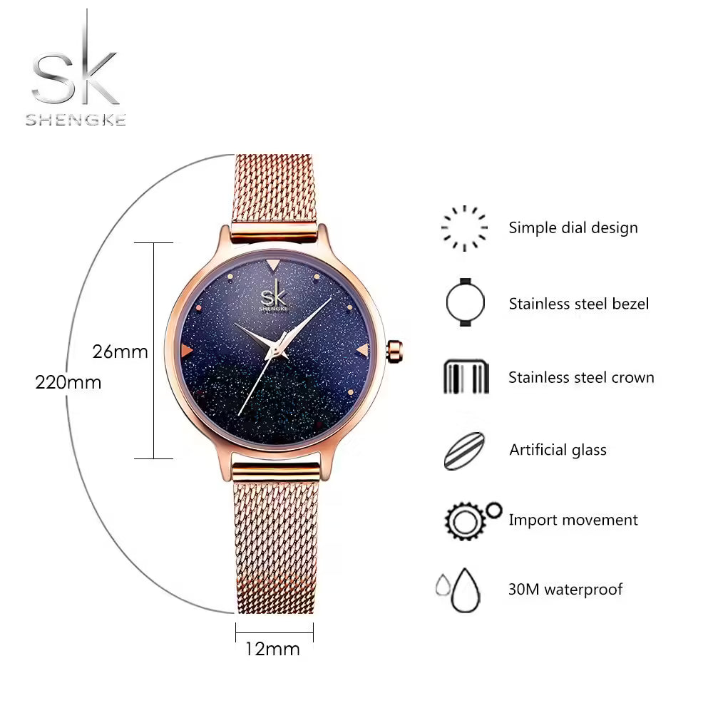 SK Mesh Stainless Steel Women Watch (K0063)