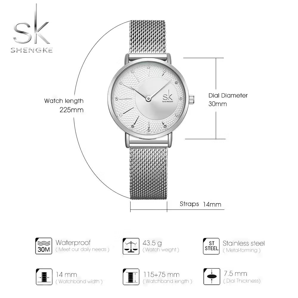 Montre femme SK Mesh en acier inoxydable (K0093)