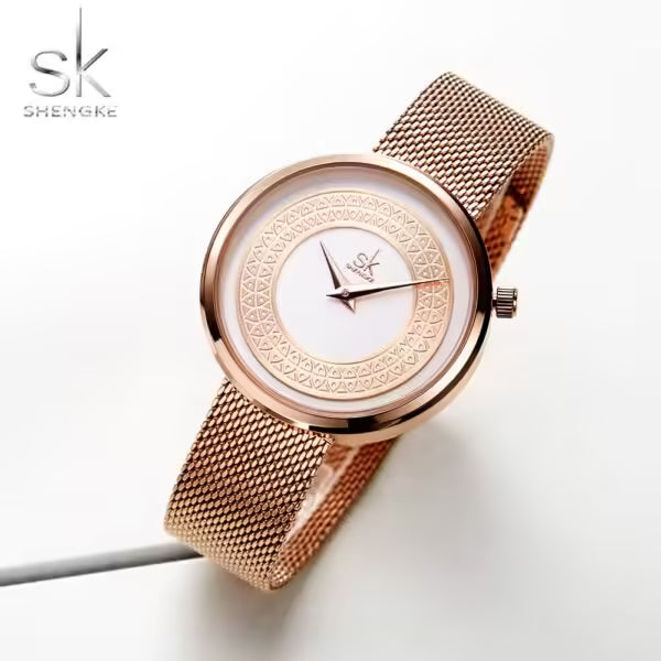 SK Mesh Stainless Steel Women Watch (K0094)