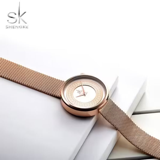 SK Mesh Stainless Steel Women Watch (K0094)