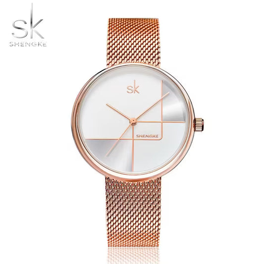 SK Mesh Stainless Steel Women Watch (K0105)