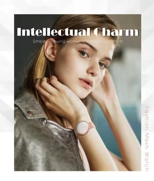 SK Mesh Stainless Steel Women Watch (K0105)