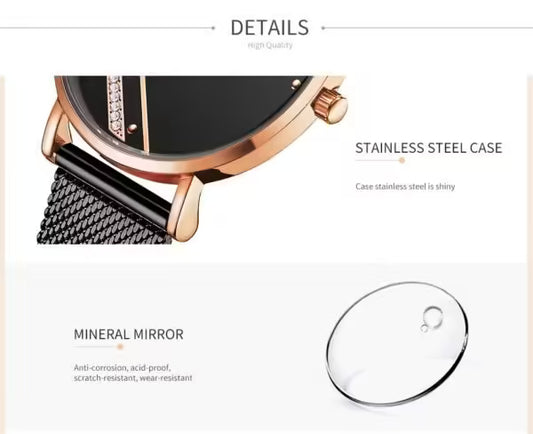 SK Mesh Stainless Steel Women Watch (K0106)