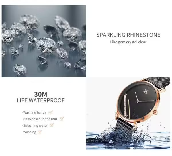 SK Mesh Stainless Steel Women Watch (K0106)
