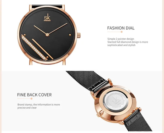 SK Mesh Stainless Steel Women Watch (K0106)