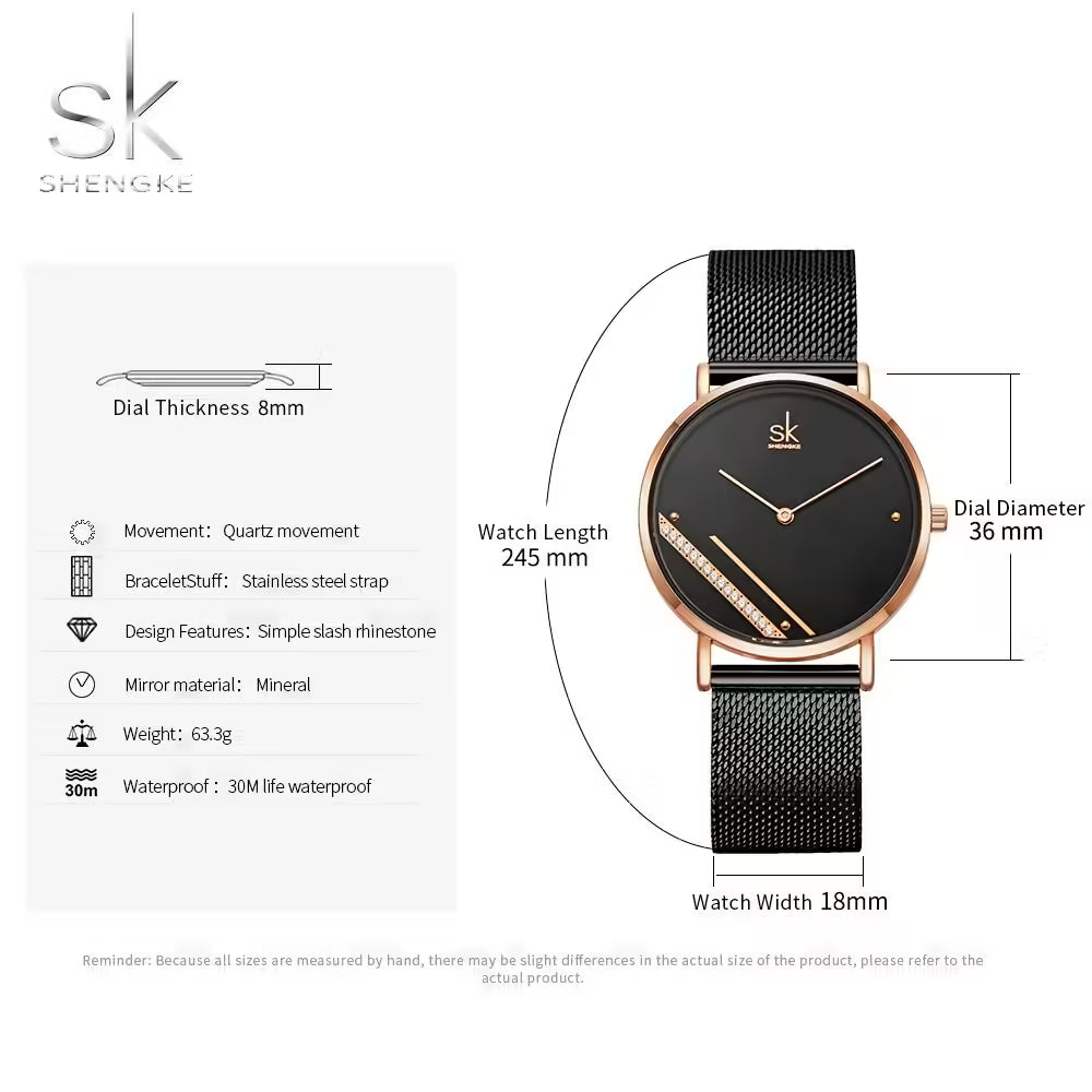 SK Mesh Stainless Steel Women Watch (K0106)