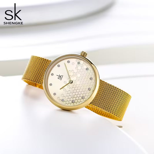 SK Mesh Stainless Steel Women Watch (K0125)