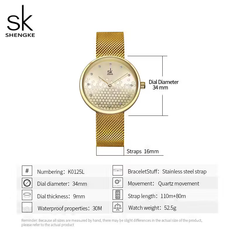 SK Mesh Stainless Steel Women Watch (K0125)