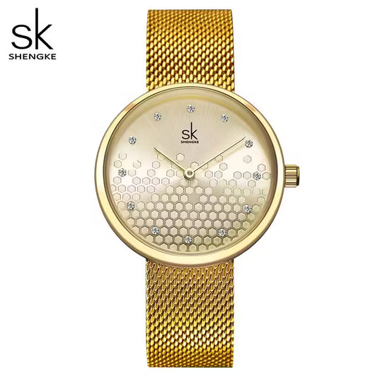 SK Mesh Stainless Steel Women Watch (K0125)