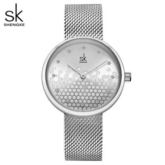 SK Mesh Stainless Steel Women Watch (K0125)