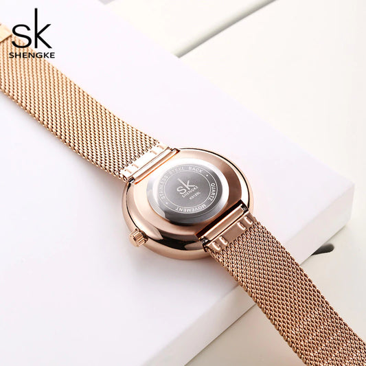 ساعة SK Mesh المصنوعة من الفولاذ المقاوم للصدأ للنساء (K0126)