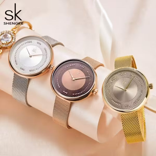 SK Mesh Stainless Steel Women Watch (K0132)
