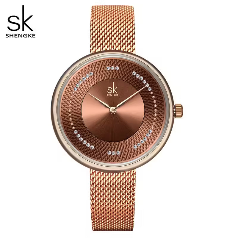 SK Mesh Stainless Steel Women Watch (K0132)