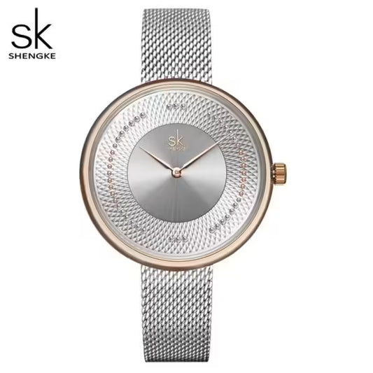 SK Mesh Stainless Steel Women Watch (K0132)