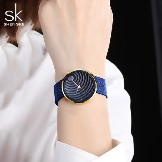 ساعة SK Mesh المصنوعة من الفولاذ المقاوم للصدأ للنساء (K0138)