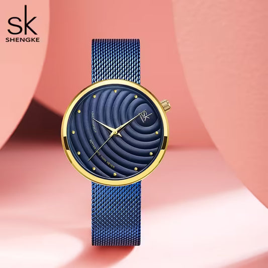ساعة SK Mesh المصنوعة من الفولاذ المقاوم للصدأ للنساء (K0138)