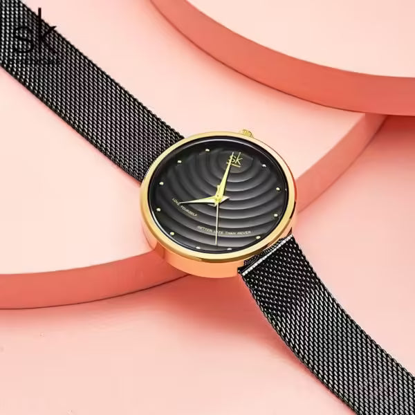 ساعة SK Mesh المصنوعة من الفولاذ المقاوم للصدأ للنساء (K0138)