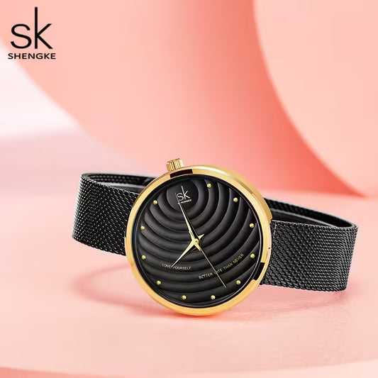 ساعة SK Mesh المصنوعة من الفولاذ المقاوم للصدأ للنساء (K0138)