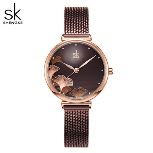 SK Mesh Stainless Steel Women Watch (K0139)