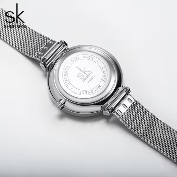 ساعة SK Mesh المصنوعة من الفولاذ المقاوم للصدأ للنساء (K0143)