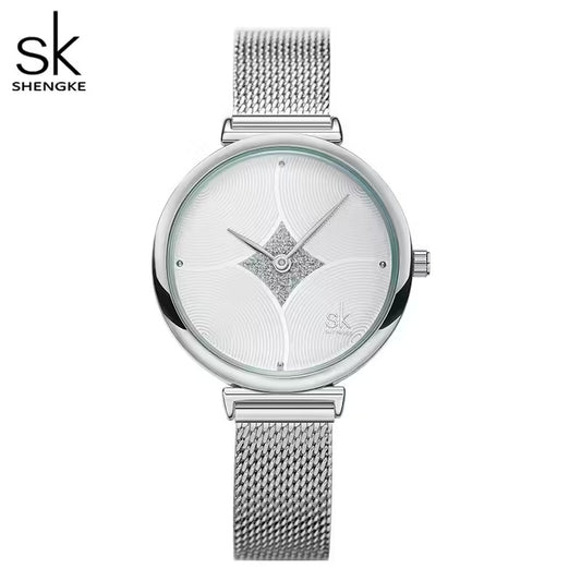 ساعة SK Mesh المصنوعة من الفولاذ المقاوم للصدأ للنساء (K0143)